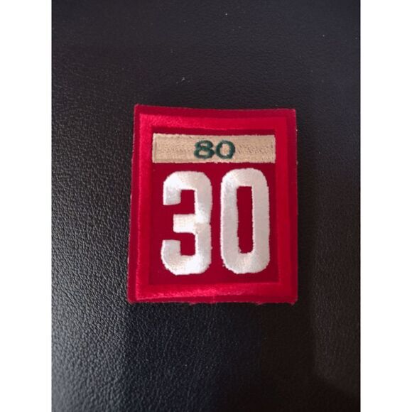 NEW Lot of 2 Boy Scout Troop 30 Red & White Patches with Veteran Bar 80 - Picture 1 of 2